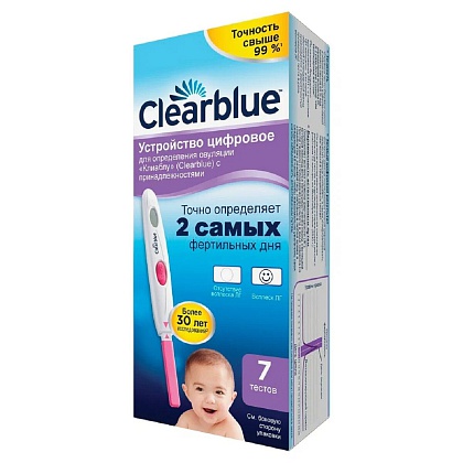 Цифровой тест на овуляцию SPD Swiss Precision Clearblue, 7 шт./уп.